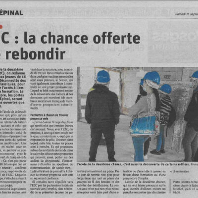 Article VosgesMatin Portes Ouvertes E2C Epinal Sept21