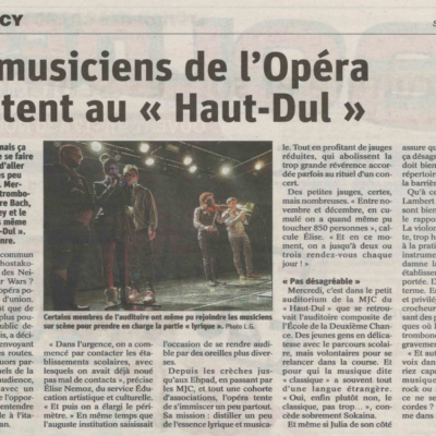 Est Rep Rencontre Musiciens Opéra - MJC Haut Du Lièvre